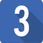 the number 3 in a blue box