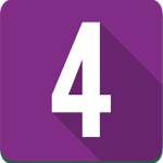 the number 4 in on purple box