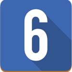 the number 6 in a blue box